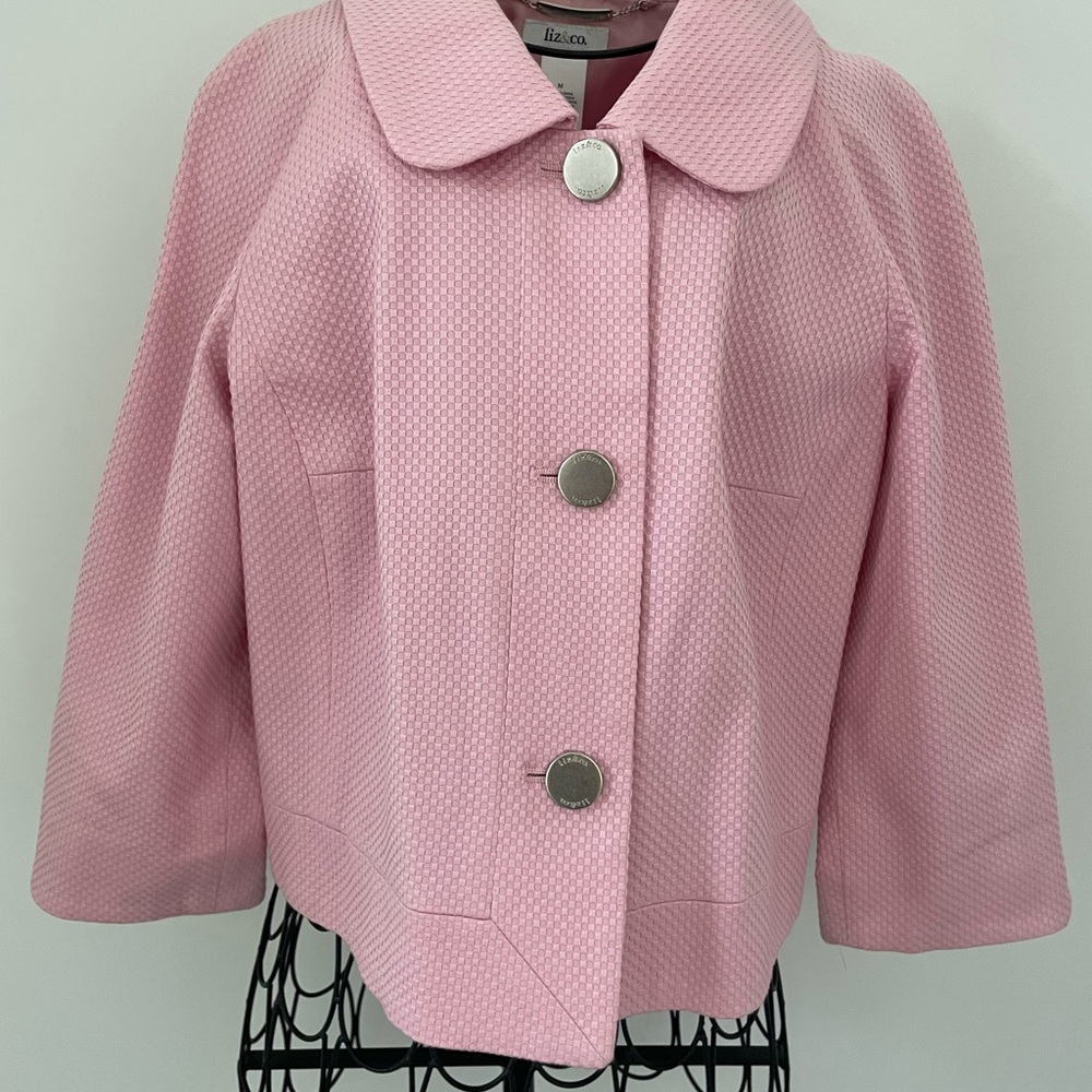 liz & co. Pink Textured Blazer